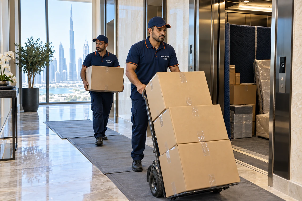 Apartment Moving service scene in Dubai